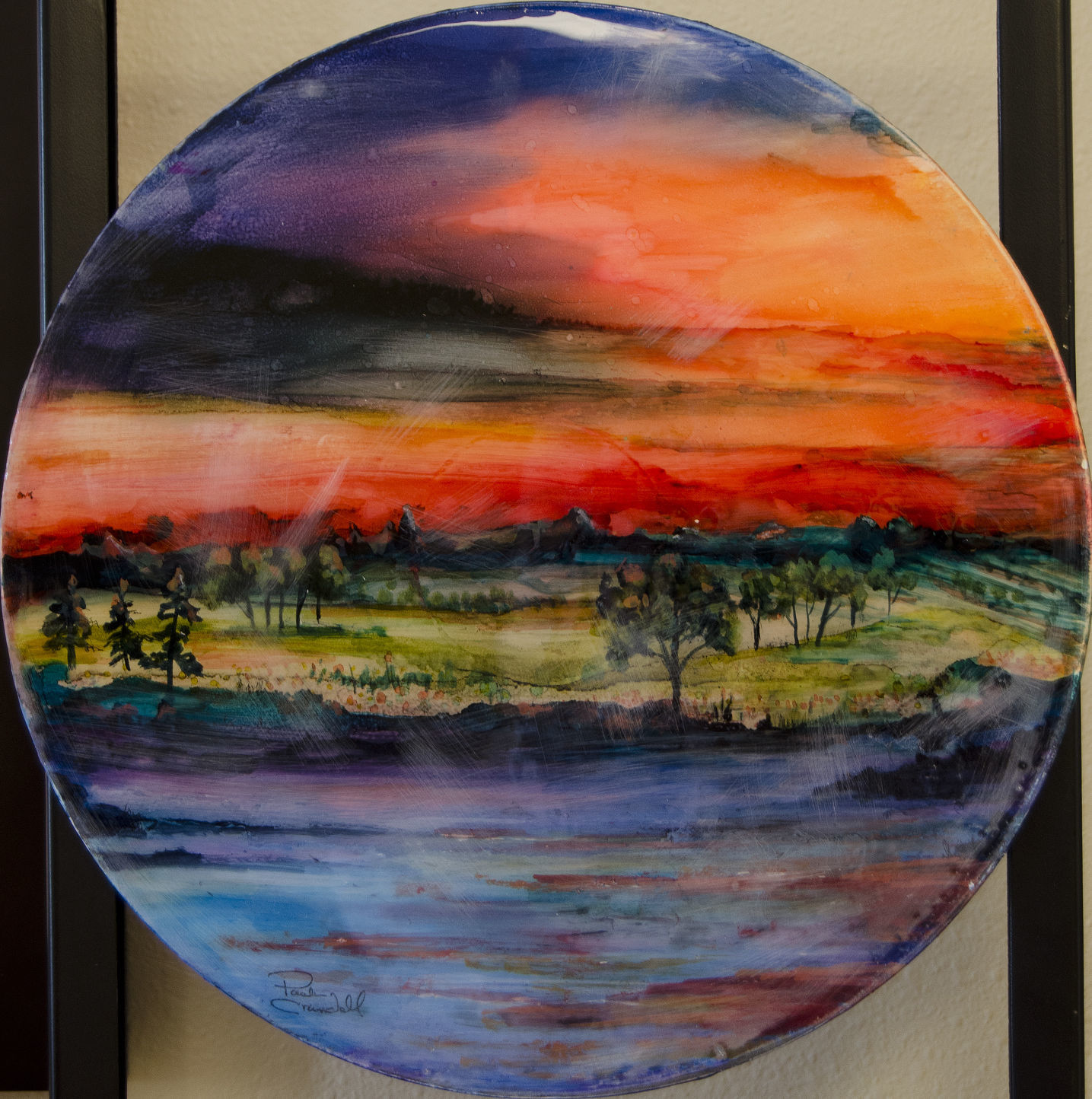 Alcohol ink vinyl record